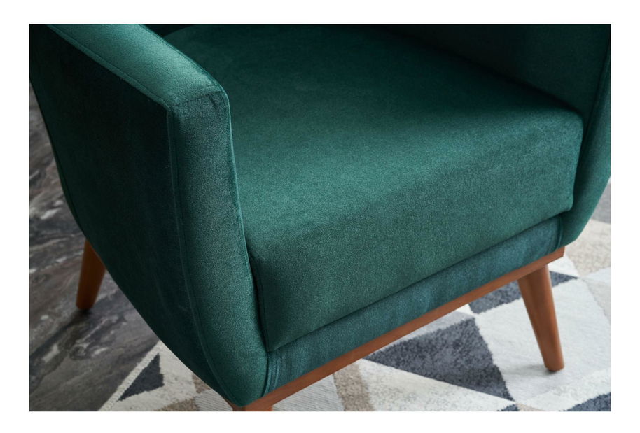 Kreslo Goncoletta (zelená + orech)