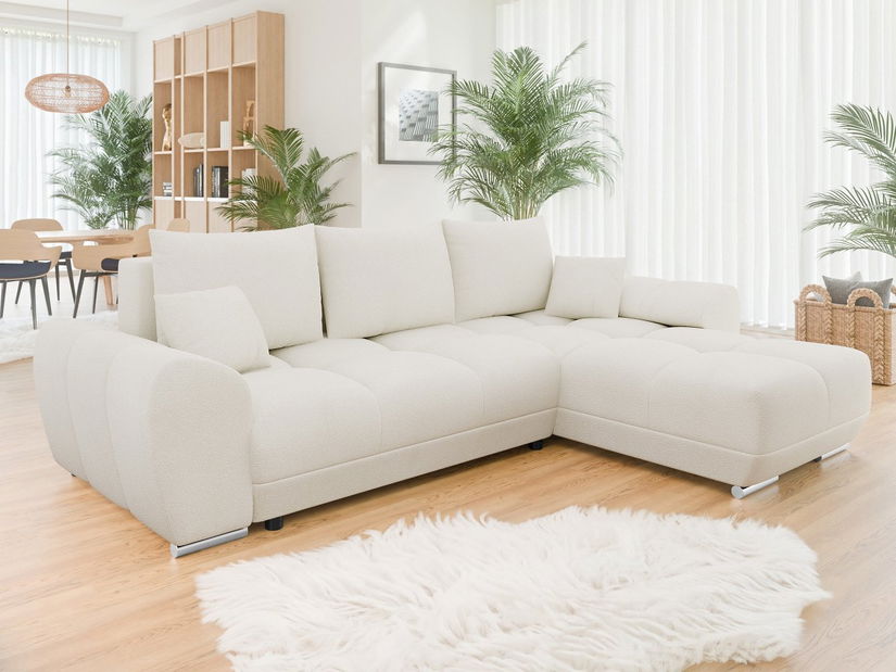 Rohová sedacia súprava Bordie L (biela)