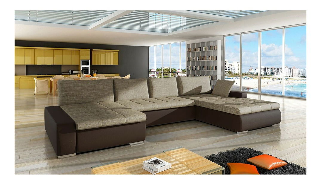 Garnitura u obliku slova U Carmine (ekokoža Soft 066 + Lawa 02)