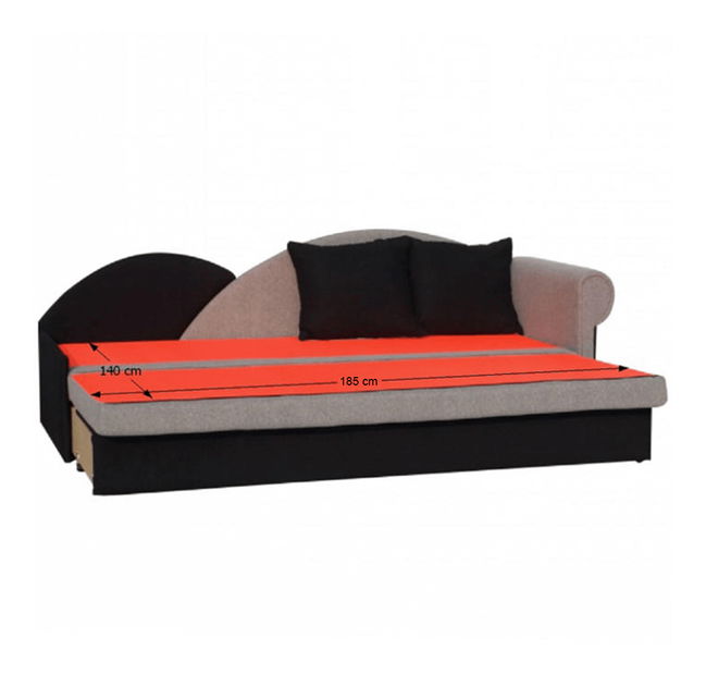 Sofa Dorla (siva + crna) (D) 