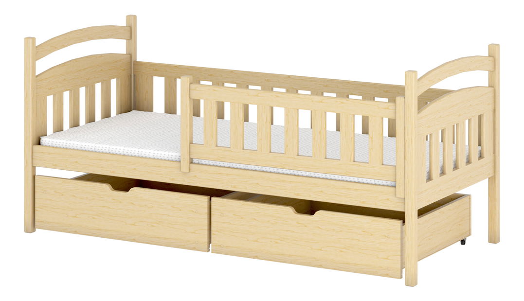 Detská posteľ 80 x 180 cm Tobie (s roštom a úl. priestorom) (borovica)