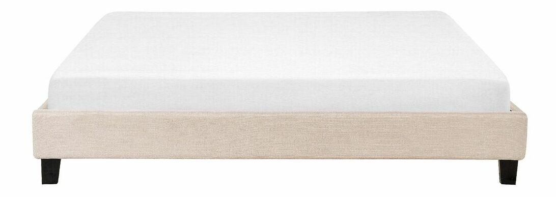 Pat matrimonial 180 cm ROXENNE (cu somieră) (bej)