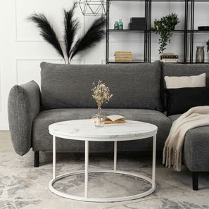 Konferenčný stolík Aparentar Max (mramor biely) 