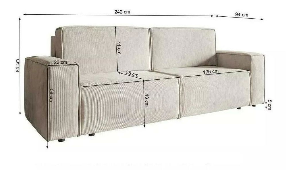 Háromszemélyes kanapé Copenhagen (homok + fekete)