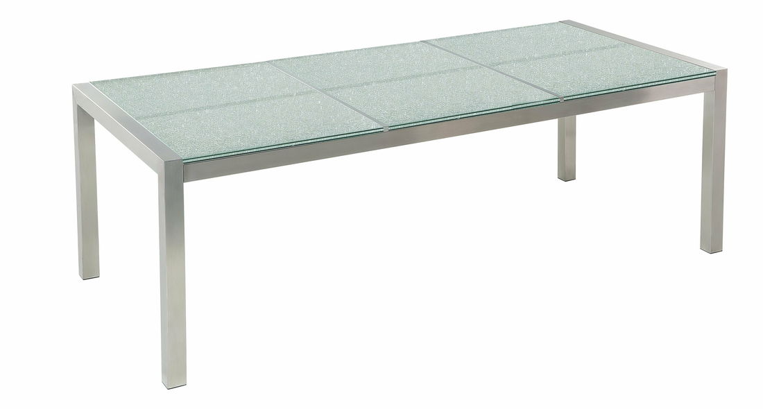 Set de masă pentru grădină Grosso (negru) (blat din sticlă 180x90 cm) (scaune din ratan) (granit)