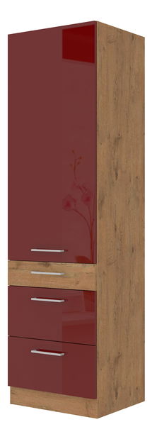 Dulap de bucătărie pentru alimente Virion 60 DKS 210 3S 1F (stejar lancelot + bordo)