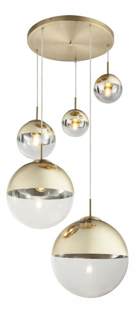 Viseća svjetiljka Varus 15855-5 (moderna/dizajnerska) (zlatna + prozirna)