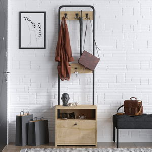 Set za predsoblje Aliex 17 (orah + crna)