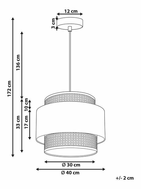 Függesztett lámpa Yadriel (természetes) 