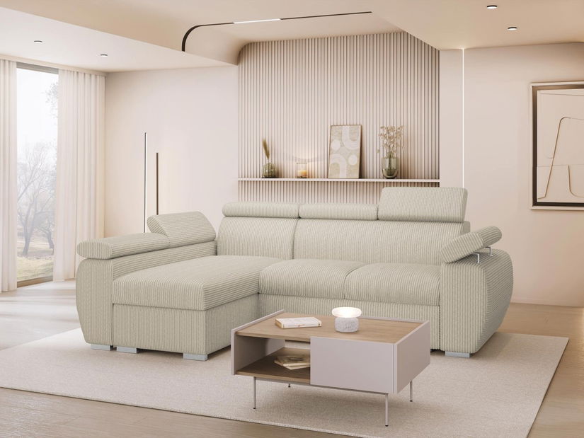 Rohová sedacia súprava Gozo Mini Premium (vanilková) (L)