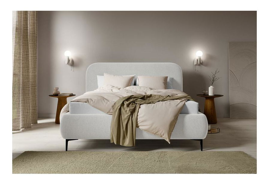 Manželská posteľ 180 cm Mononoke 180 (s roštom) (biela + čierna)