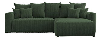 Rohová sedačka Baria (P) (tmavozelená)