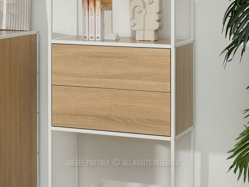 Regál Soren Reg (sonoma + biela)