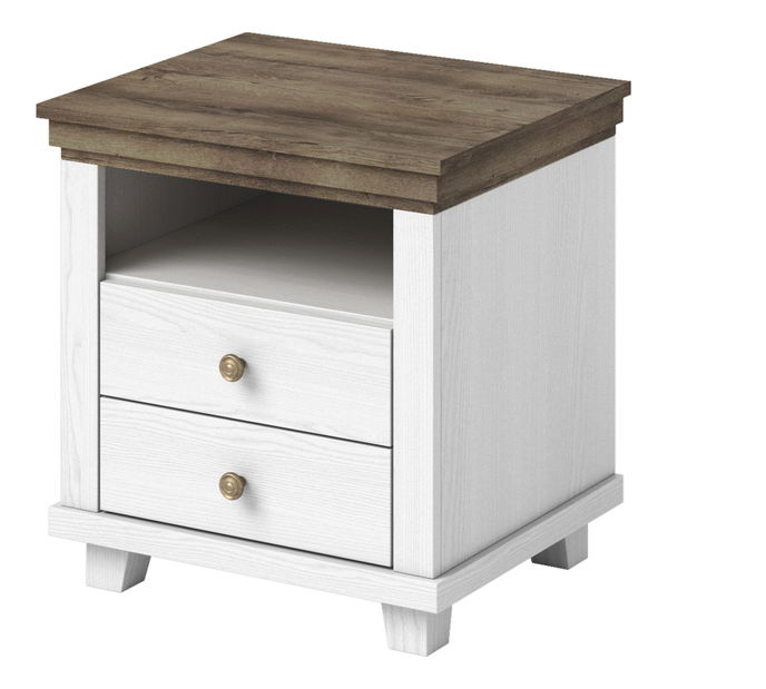 Noptieră Elvina S Typ 22 (alb cenușiu + Stejar lefkas) *vânzare
