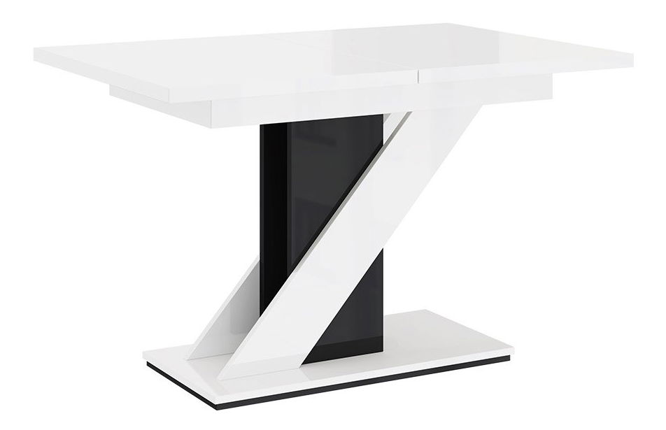 Masă modernă Exalior (Alb lucios + beton)