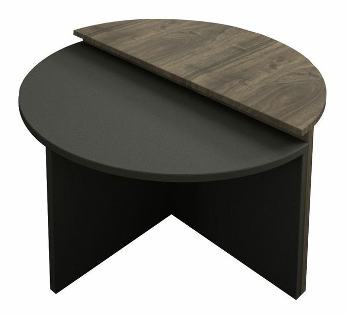 Set 2 buc. măsuțe cafea Doluna (nuc + antracit)