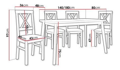 Set mobilier sufragerie (pentru 4 persoane) Arnold AL27 (cashmir + gri argintiu