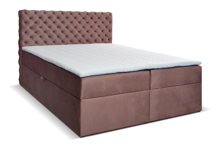 Pat matrimonial Boxspring 180 cm Orimis (maro)