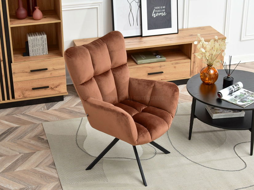 Kreslo Kikino X (medená + čierna)