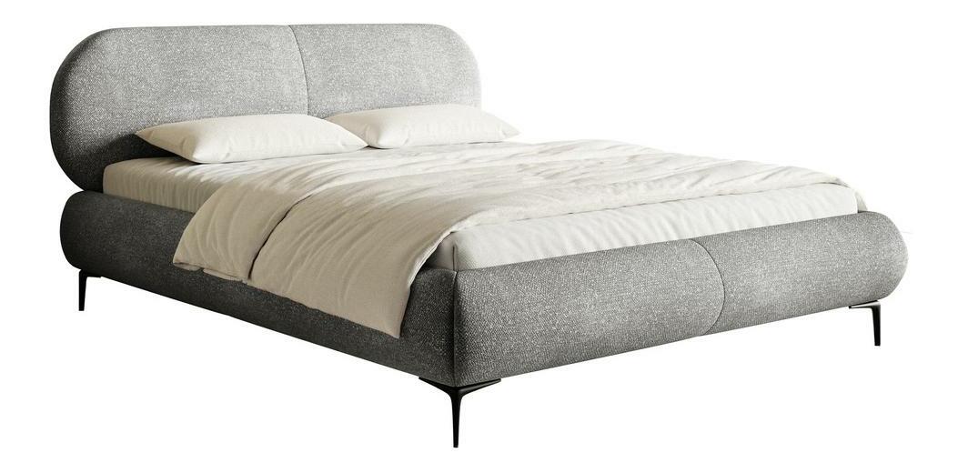 Manželská posteľ 180 cm Octave 180B (s roštom) (sivá + čierna)