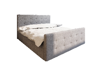 Manželská posteľ  Boxspring 180 cm Milagros Comfort 1 (sivá) (s matracom a úložným priestorom)