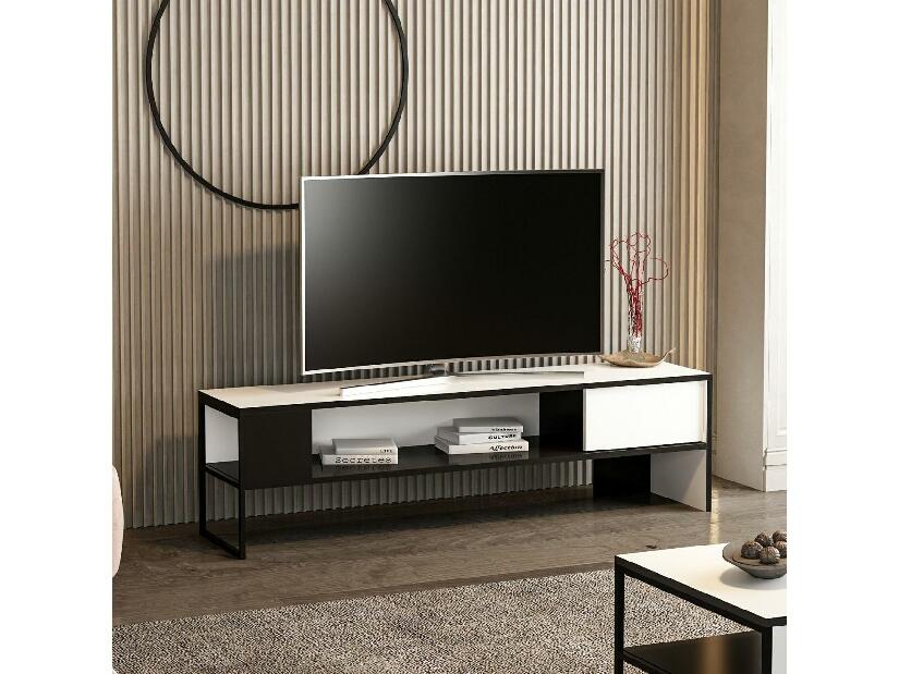 TV asztal/szekrény Bumemu 2 (fehér + fekete) 