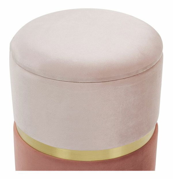 Set 2 ks. taburetiek WICHINE (szövet) (rózsaszín) (tárolóhellyel)