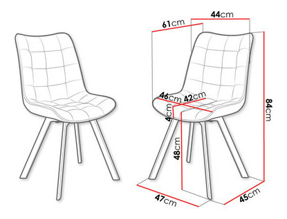 Set blagovaonskih stolica (2 kom.) KA 332 (siva + crna) 