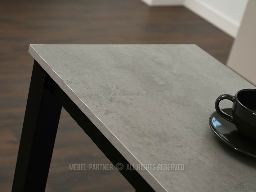 Set masă scaune pentru sufragerie Remma (beton + negru) (pentru 2 persoane)