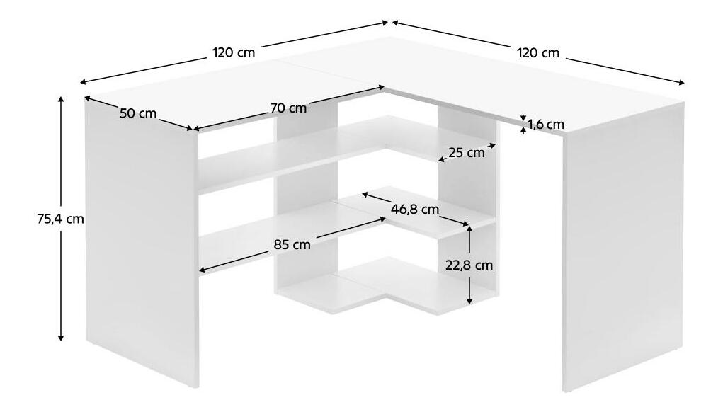 Masă PC Timuro (alb)