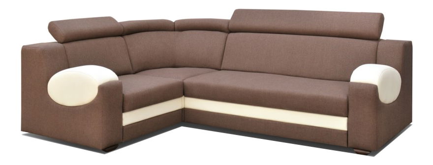 Rohová sedačka Amber (hnedá + krémová) (L)