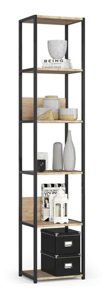 Raft Loriana (negru + stejar sonoma)