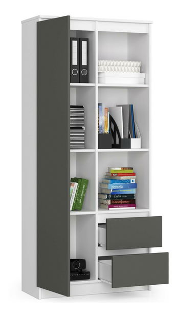 Regál Rehana (biela + sivá)