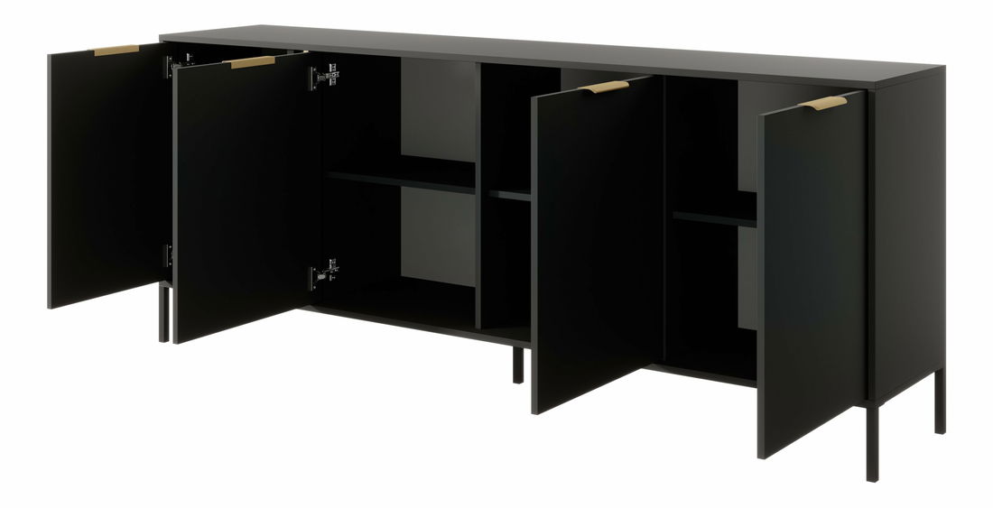 Szekrény Lyran 4D (antracit + arany)