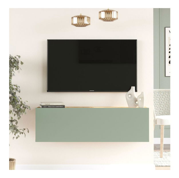 TV asztal/Szekrény France 12 (atlanti fenyő + zöld) 