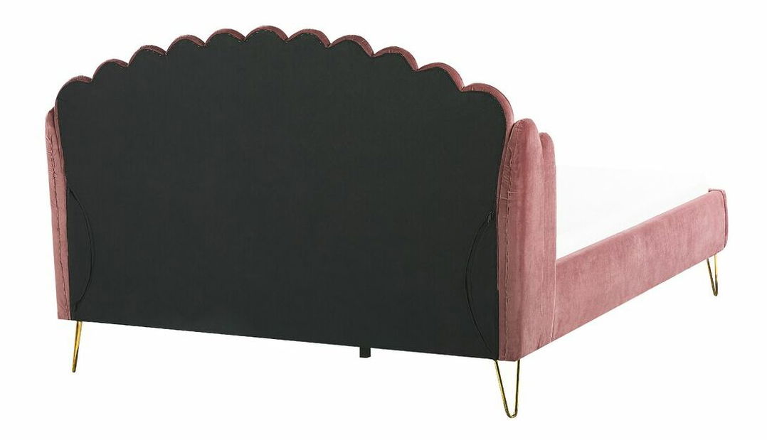 Pat matrimonial 180 cm Alise (roz) (cu somieră)