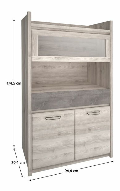 Vitrína JESS (gaštan nairobi + onyx)