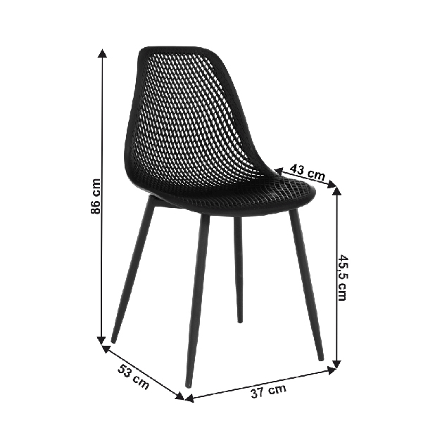 Scaun de sufragerie Tigra (negru) 