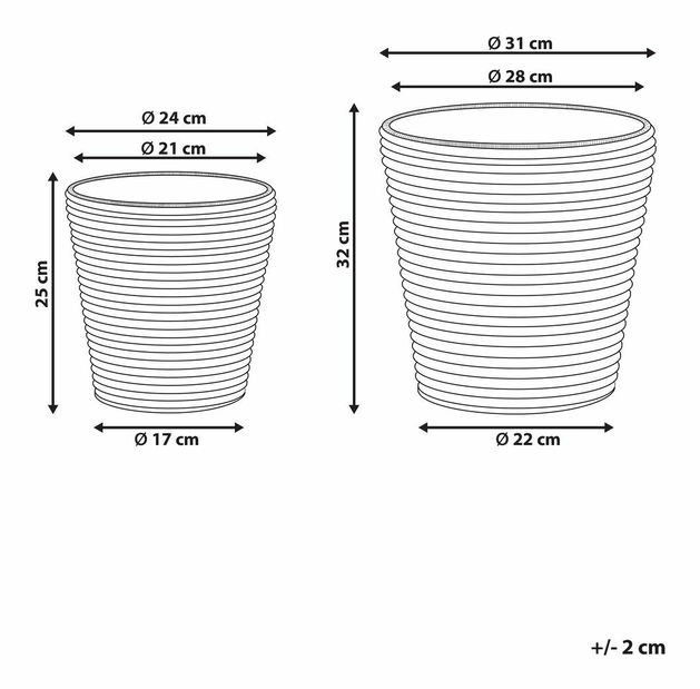 Set 2 ks košíkov Suzy (hnedá) 