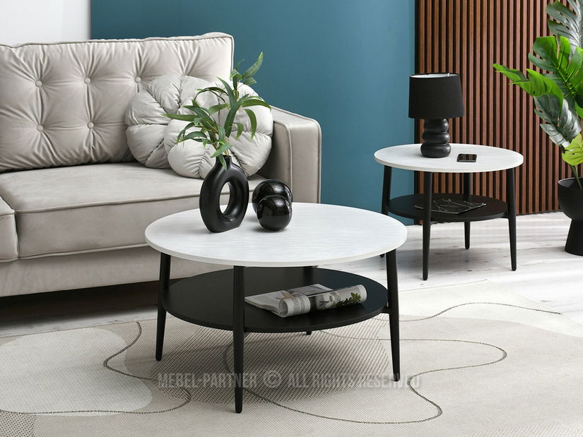 Stolić za kavu Randolf Xl (bijela + crna)