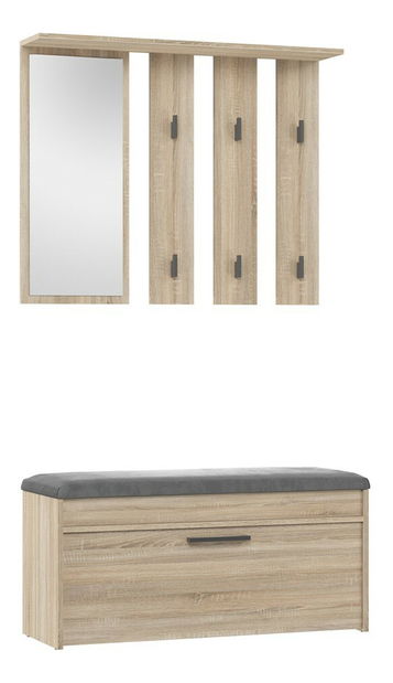 Set mobilier hol Puntuable 1 (stejar sonoma) (cu oglindă)