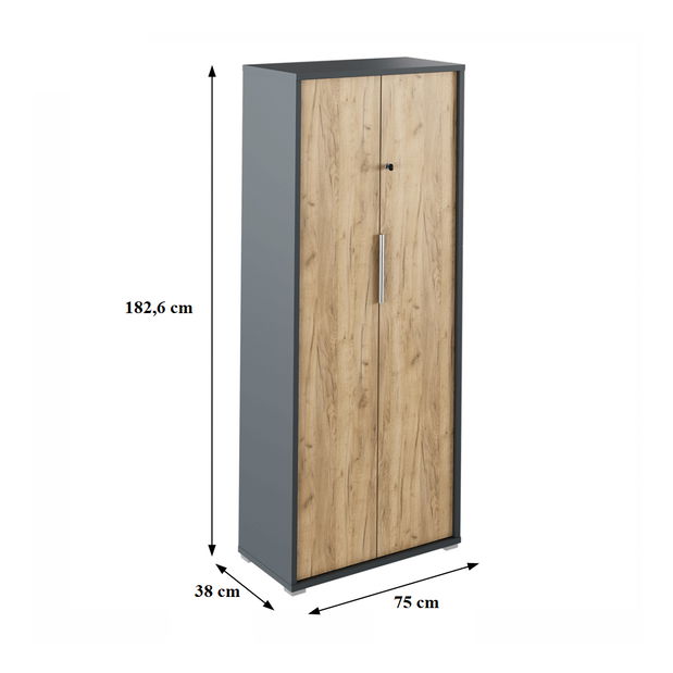 Dulap de birou cu lacăt Hamila NEW TYP 31 (grafit + stejar artisan)