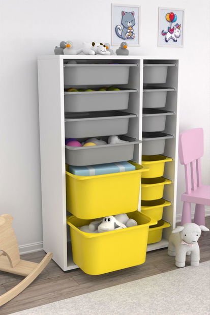 Organizator jucării Dremonka 7 (alb + Gri + galben)