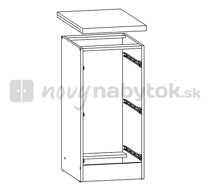 Dulap inferior de bucătărie Junona line D3S/40/82 (gri wolfram + Alb lucios)