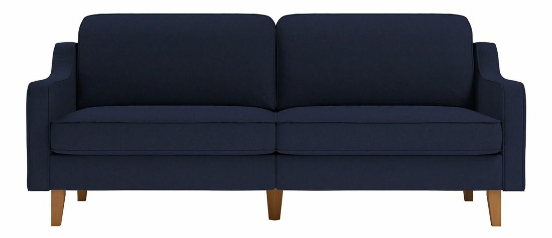 Pohovka trojsedačka Robia 3 (tmavomodrá + orech)