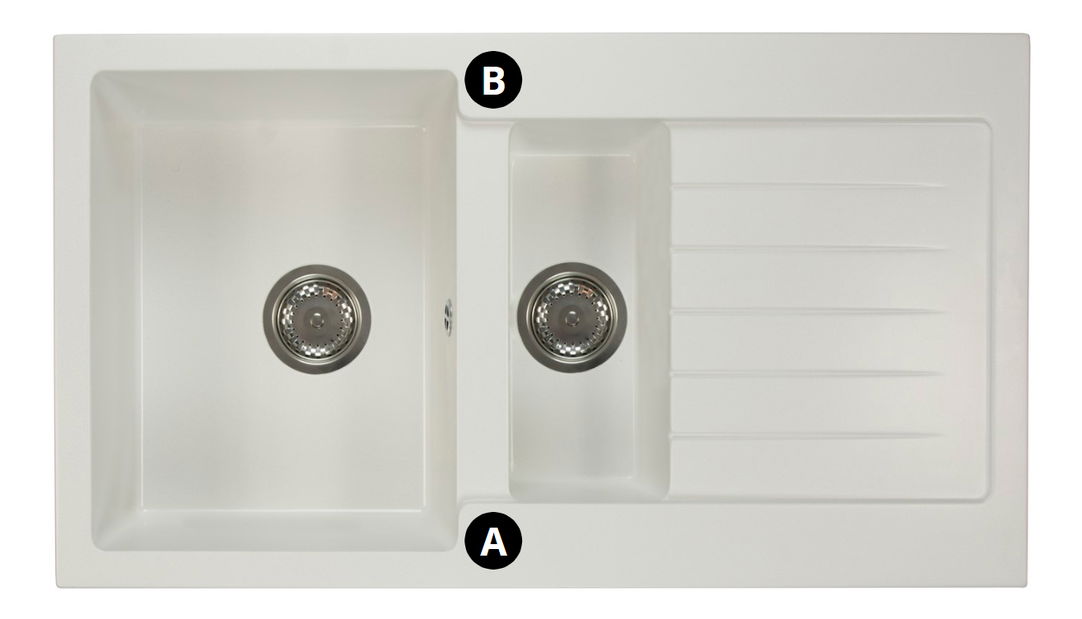 Chiuvetă de bucătărie Altava (bej) (cu 2 orificii pentru robinet) (D)