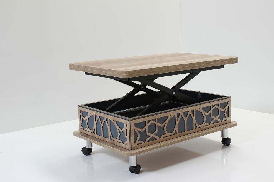 Konferenčný stolík Adat (prírodná + modrá)