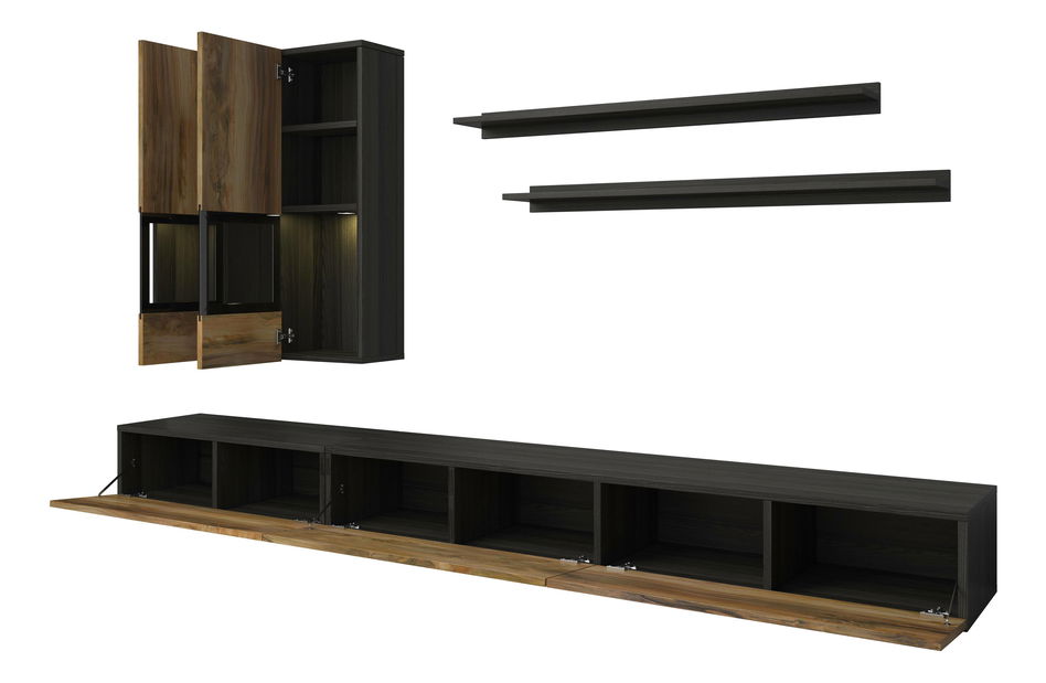 Nappali fal Barly Typ 10 (szatén dió + touchwood)