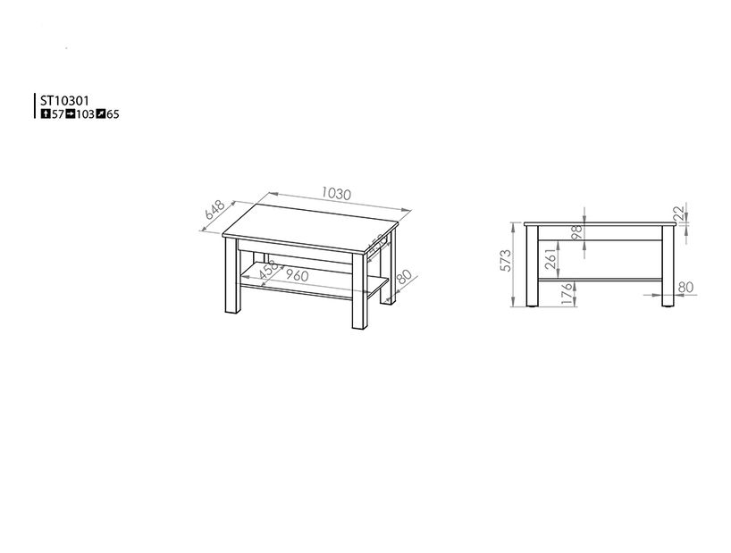 Dohányzóasztal Jord 10301-001