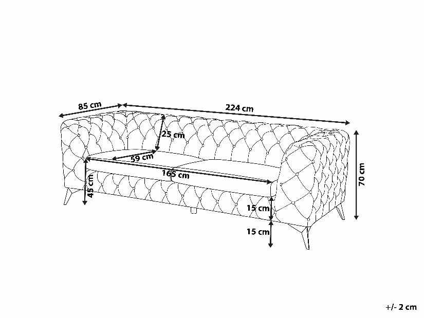 Sofa trosjed Sundby (siva)